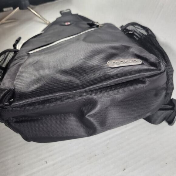 Mosiso Black Hiking Daypack Outdoor Crossbody Athleisure Canvas Sling Backpack - Picture 7 of 7